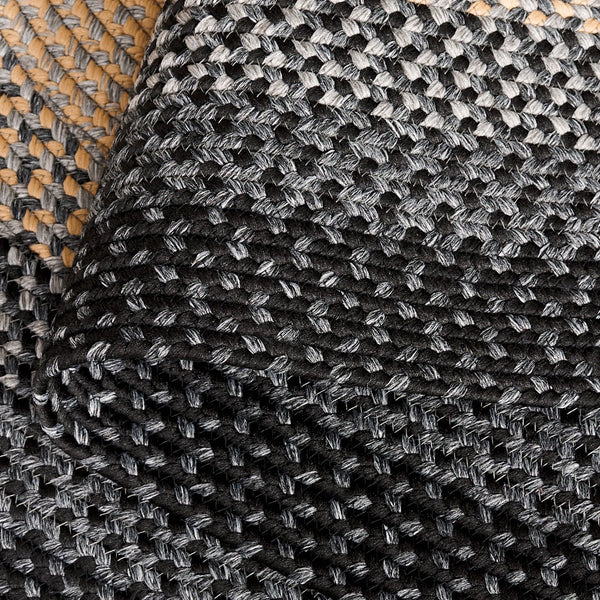 Safavieh Braided Area Rug - Hand-woven, Durable Polypropylene For Indoor & Outdoor Spaces, Elegant Design Black ,Grey Polypropylene Pile Brd311a-216