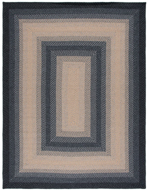 Safavieh Braided Area Rug - Hand-woven, Durable Polypropylene For Indoor & Outdoor Spaces, Elegant Design Black ,Grey Polypropylene Pile Brd311a-216