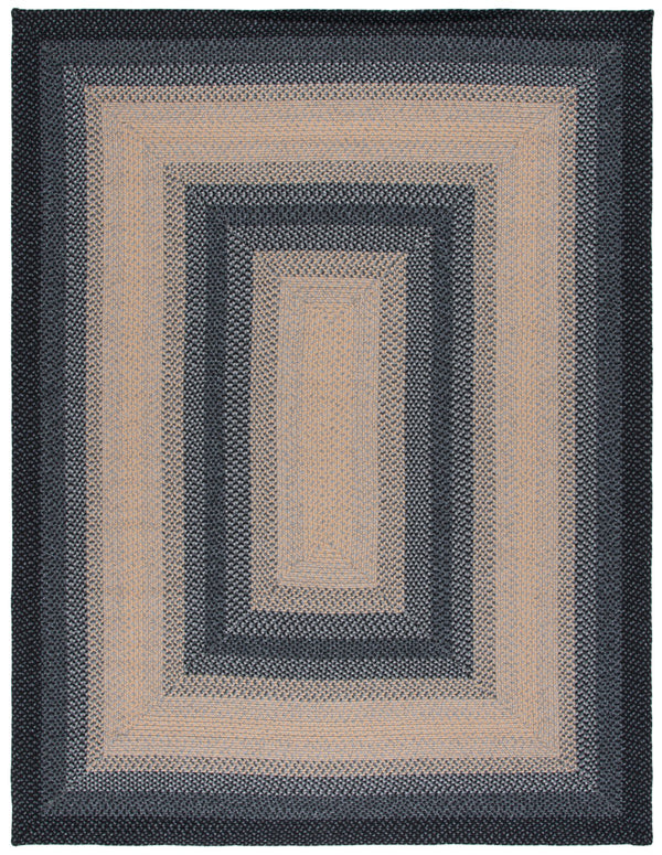 Safavieh Braided Area Rug - Hand-woven, Durable Polypropylene For Indoor & Outdoor Spaces, Elegant Design Black ,Grey Polypropylene Pile Brd311a-216