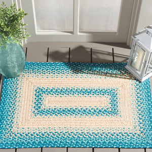 Safavieh Braided Rugs 311m Blue / Beige Blue ,Beige Polypropylene Pile Brd311m-4ov