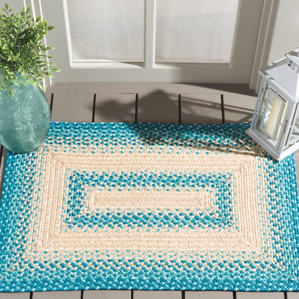 Safavieh Braided Rugs 311m Blue / Beige Blue ,Beige Polypropylene Pile Brd311m-4ov