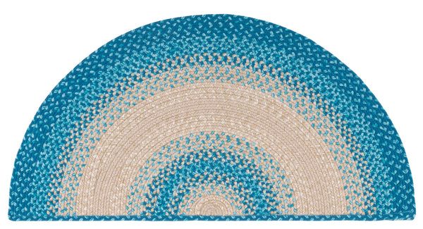 Safavieh Braided Area Rug - Hand-woven, Durable Polypropylene For Indoor & Outdoor Spaces, Elegant Design Blue ,Beige Polypropylene Pile Brd311m-8