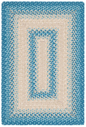 Safavieh Braided Area Rug - Hand-woven, Durable Polypropylene For Indoor & Outdoor Spaces, Elegant Design Blue ,Beige Polypropylene Pile Brd311m-8