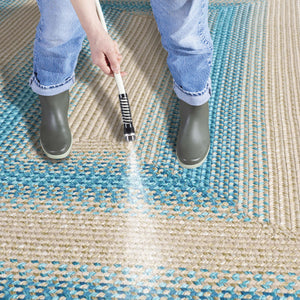 Safavieh Braided Area Rug - Hand-woven, Durable Polypropylene For Indoor & Outdoor Spaces, Elegant Design Blue ,Beige Polypropylene Pile Brd311m-8