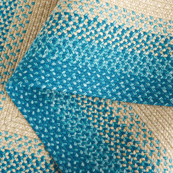 Safavieh Braided Area Rug - Hand-woven, Durable Polypropylene For Indoor & Outdoor Spaces, Elegant Design Blue ,Beige Polypropylene Pile Brd311m-8