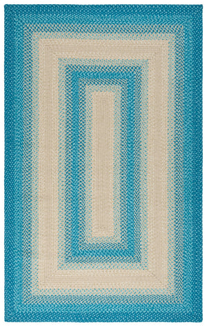 Safavieh Braided Area Rug - Hand-woven, Durable Polypropylene For Indoor & Outdoor Spaces, Elegant Design Blue ,Beige Polypropylene Pile Brd311m-8