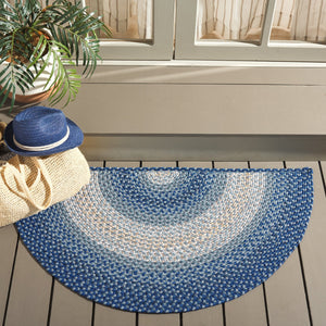 Safavieh Braided Area Rug - Hand-woven, Durable Polypropylene For Indoor & Outdoor Spaces, Elegant Design Navy ,Grey Polypropylene Pile Brd311n-28