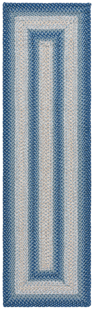 Safavieh Braided Area Rug - Hand-woven, Durable Polypropylene For Indoor & Outdoor Spaces, Elegant Design Navy ,Grey Polypropylene Pile Brd311n-28