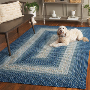 Safavieh Braided Area Rug - Hand-woven, Durable Polypropylene For Indoor & Outdoor Spaces, Elegant Design Navy ,Grey Polypropylene Pile Brd311n-28