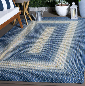 Safavieh Braided Area Rug - Hand-woven, Durable Polypropylene For Indoor & Outdoor Spaces, Elegant Design Navy ,Grey Polypropylene Pile Brd311n-28