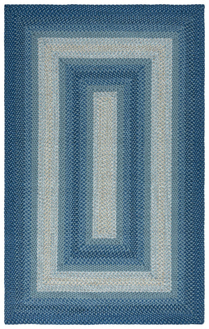 Safavieh Braided Area Rug - Hand-woven, Durable Polypropylene For Indoor & Outdoor Spaces, Elegant Design Navy ,Grey Polypropylene Pile Brd311n-28