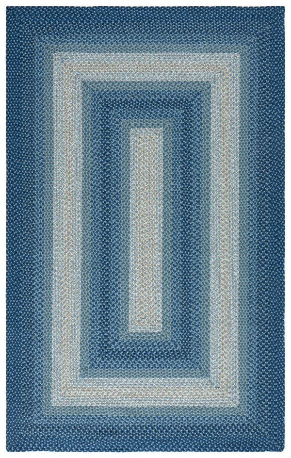 Safavieh Braided Area Rug - Hand-woven, Durable Polypropylene For Indoor & Outdoor Spaces, Elegant Design Navy ,Grey Polypropylene Pile Brd311n-28