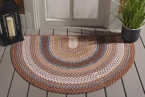 Safavieh Braided Hand-woven Area Rug - Elegant Multi-tonal Design For Indoor/Outdoor Spaces, Easy Care Brown ,Multi Polypropylene Pile Brd313a-7sq