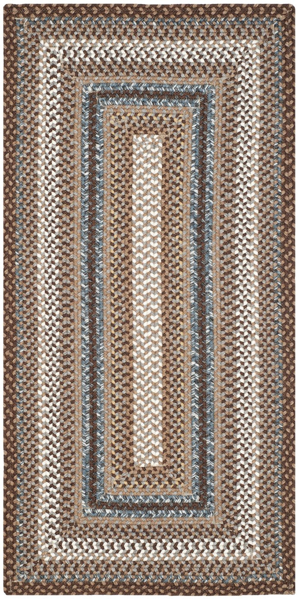 Safavieh Braided Hand-woven Area Rug - Elegant Multi-tonal Design For Indoor/Outdoor Spaces, Easy Care Brown ,Multi Polypropylene Pile Brd313a-7sq