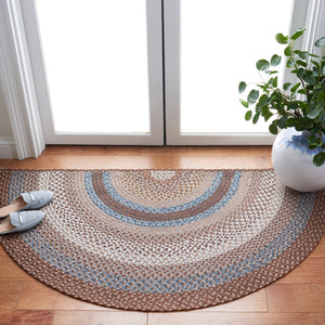 Safavieh Braided Hand-woven Area Rug - Elegant Multi-tonal Design For Indoor/Outdoor Spaces, Easy Care Brown ,Multi Polypropylene Pile Brd313a-7sq