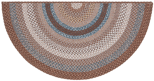 Safavieh Braided Hand-woven Area Rug - Elegant Multi-tonal Design For Indoor/Outdoor Spaces, Easy Care Brown ,Multi Polypropylene Pile Brd313a-7sq