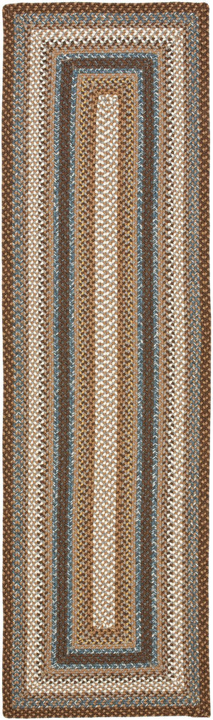 Safavieh Braided Hand-woven Area Rug - Elegant Multi-tonal Design For Indoor/Outdoor Spaces, Easy Care Brown ,Multi Polypropylene Pile Brd313a-7sq