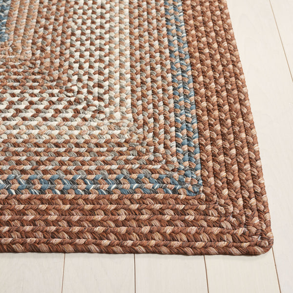 Safavieh Braided Hand-woven Area Rug - Elegant Multi-tonal Design For Indoor/Outdoor Spaces, Easy Care Brown ,Multi Polypropylene Pile Brd313a-7sq