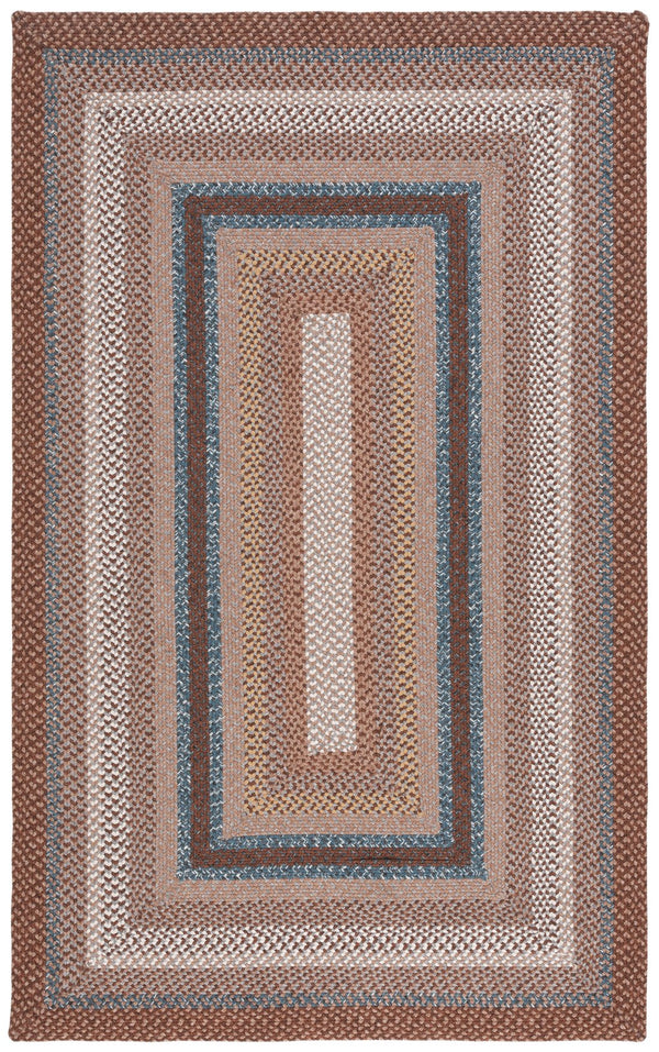 Safavieh Braided Hand-woven Area Rug - Elegant Multi-tonal Design For Indoor/Outdoor Spaces, Easy Care Brown ,Multi Polypropylene Pile Brd313a-7sq