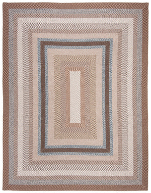 Safavieh Braided Hand-woven Area Rug - Elegant Multi-tonal Design For Indoor/Outdoor Spaces, Easy Care Brown ,Multi Polypropylene Pile Brd313a-7sq