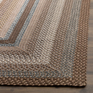 Safavieh Braided Hand-woven Area Rug - Elegant Multi-tonal Design For Indoor/Outdoor Spaces, Easy Care Brown ,Multi Polypropylene Pile Brd313a-7sq