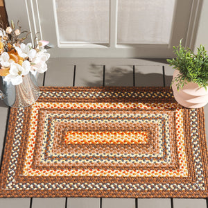 Safavieh Braided Hand-woven Area Rug - Elegant Multi-tonal Design For Indoor/Outdoor Spaces, Easy Care Brown ,Light Brown Polypropylene Pile Brd313t-24hm