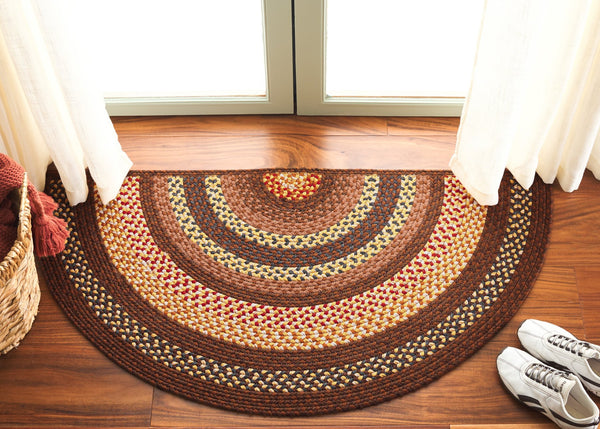 Safavieh Braided Hand-woven Area Rug - Elegant Multi-tonal Design For Indoor/Outdoor Spaces, Easy Care Brown ,Light Brown Polypropylene Pile Brd313t-24hm