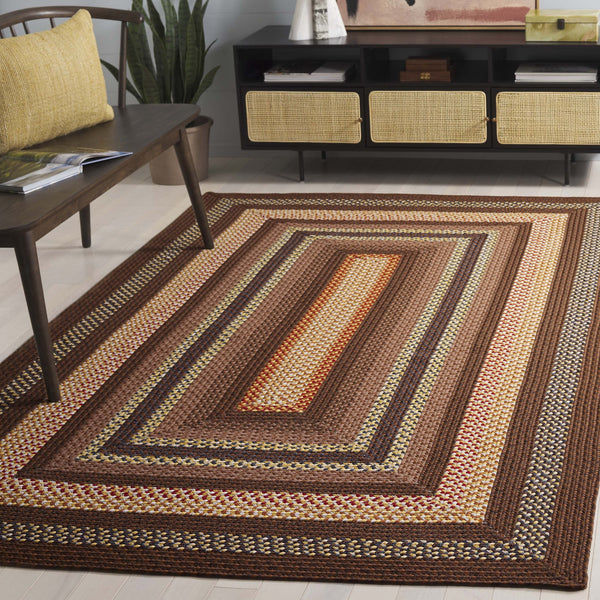 Safavieh Braided Hand-woven Area Rug - Elegant Multi-tonal Design For Indoor/Outdoor Spaces, Easy Care Brown ,Light Brown Polypropylene Pile Brd313t-24hm