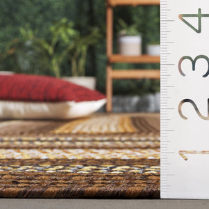 Safavieh Braided Hand-woven Area Rug - Elegant Multi-tonal Design For Indoor/Outdoor Spaces, Easy Care Brown ,Light Brown Polypropylene Pile Brd313t-24hm