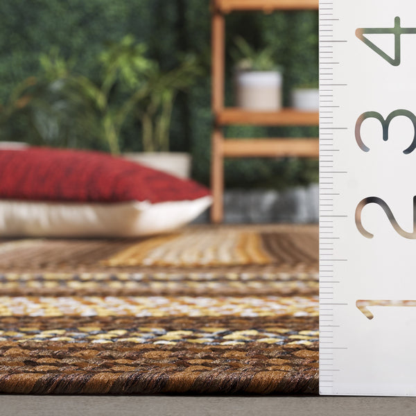 Safavieh Braided Hand-woven Area Rug - Elegant Multi-tonal Design For Indoor/Outdoor Spaces, Easy Care Brown ,Light Brown Polypropylene Pile Brd313t-24hm