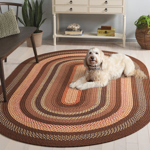 Safavieh Braided Hand-woven Area Rug - Elegant Multi-tonal Design For Indoor/Outdoor Spaces, Easy Care Brown ,Light Brown Polypropylene Pile Brd313t-24hm