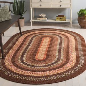 Safavieh Braided Hand-woven Area Rug - Elegant Multi-tonal Design For Indoor/Outdoor Spaces, Easy Care Brown ,Light Brown Polypropylene Pile Brd313t-24hm