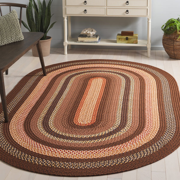 Safavieh Braided Hand-woven Area Rug - Elegant Multi-tonal Design For Indoor/Outdoor Spaces, Easy Care Brown ,Light Brown Polypropylene Pile Brd313t-24hm