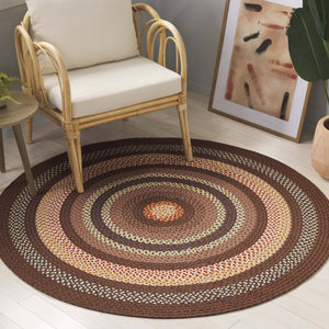 Safavieh Braided Hand-woven Area Rug - Elegant Multi-tonal Design For Indoor/Outdoor Spaces, Easy Care Brown ,Light Brown Polypropylene Pile Brd313t-24hm