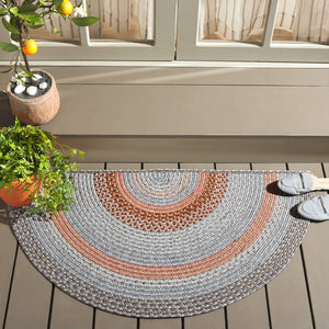Safavieh Braided Hand Woven Indoor/Outdoor Rug - Durable, Stylish Grey And Rust Design For High-traffic Areas Grey ,Rust Polypropylene Pile Brd314g-5