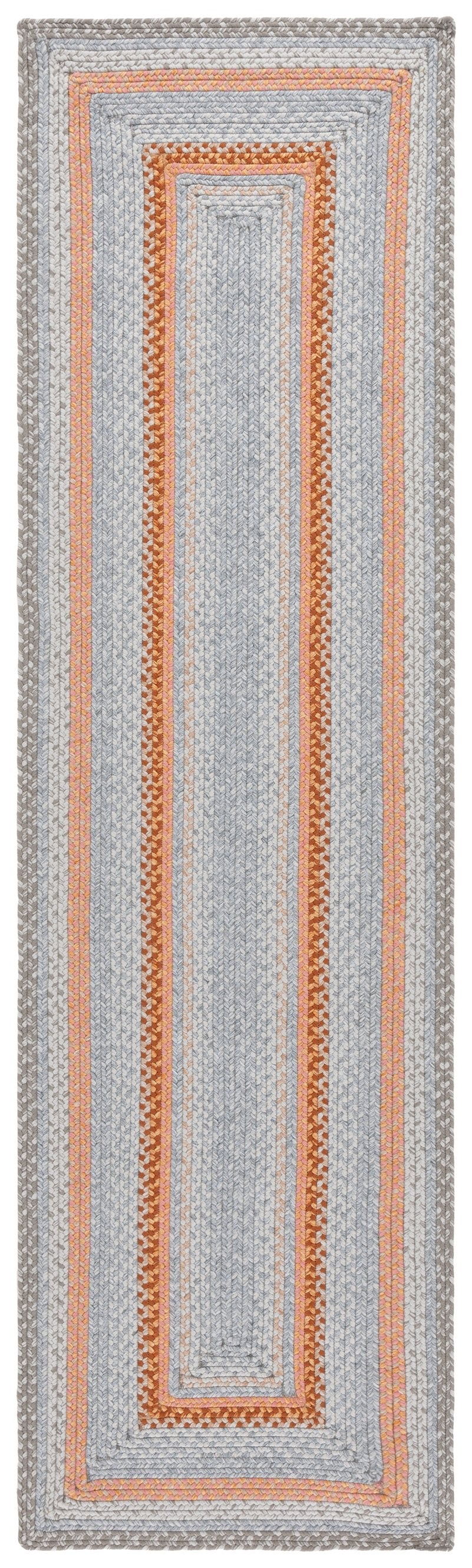 Safavieh Braided Hand Woven Indoor/Outdoor Rug - Durable, Stylish Grey And Rust Design For High-traffic Areas Grey ,Rust Polypropylene Pile Brd314g-5