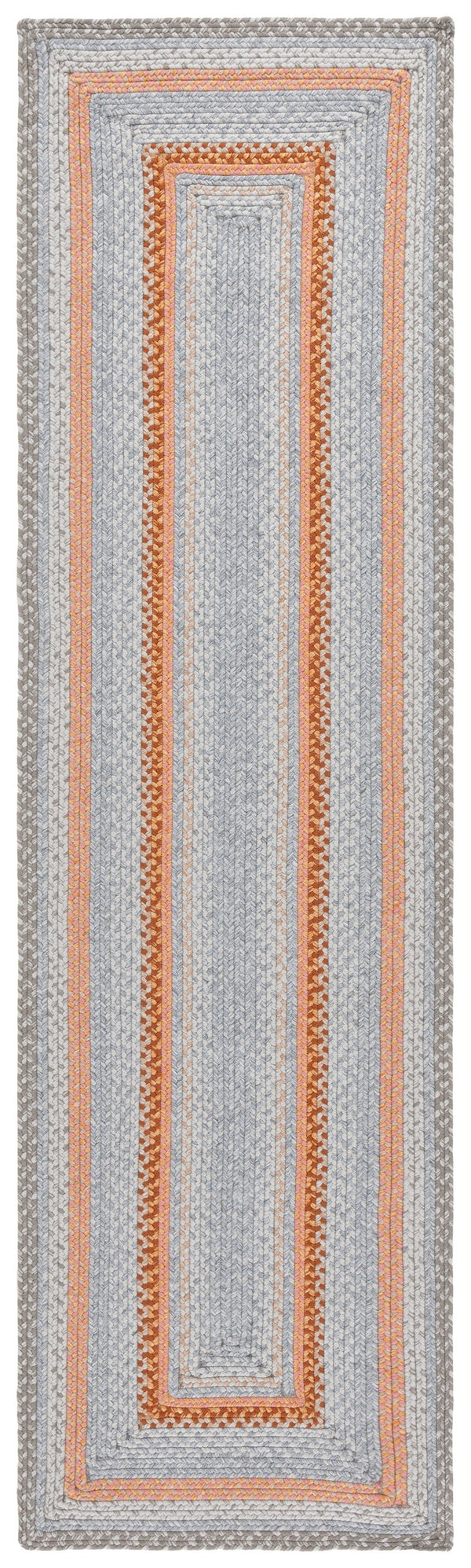 Safavieh Braided Hand Woven Indoor/Outdoor Rug - Durable, Stylish Grey And Rust Design For High-traffic Areas Grey ,Rust Polypropylene Pile Brd314g-5