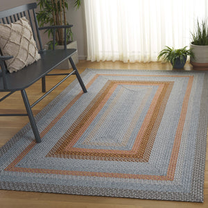 Safavieh Braided Hand Woven Indoor/Outdoor Rug - Durable, Stylish Grey And Rust Design For High-traffic Areas Grey ,Rust Polypropylene Pile Brd314g-5