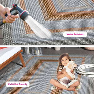 Safavieh Braided Hand Woven Indoor/Outdoor Rug - Durable, Stylish Grey And Rust Design For High-traffic Areas Grey ,Rust Polypropylene Pile Brd314g-5