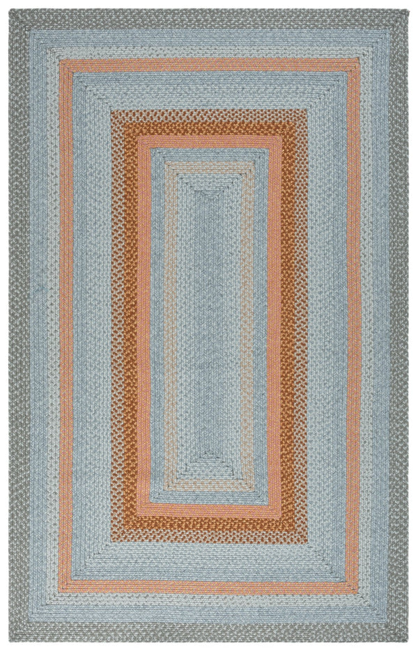 Safavieh Braided Hand Woven Indoor/Outdoor Rug - Durable, Stylish Grey And Rust Design For High-traffic Areas Grey ,Rust Polypropylene Pile Brd314g-5