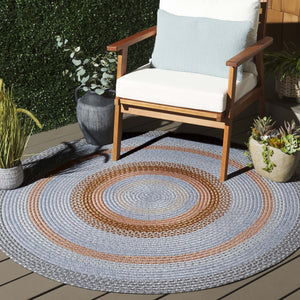 Safavieh Braided Hand Woven Indoor/Outdoor Rug - Durable, Stylish Grey And Rust Design For High-traffic Areas Grey ,Rust Polypropylene Pile Brd314g-5