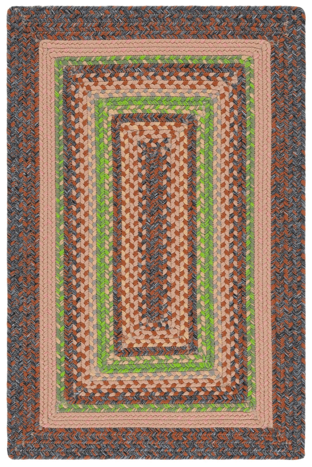 Safavieh Braided Rugs 314g Grey / Rust Grey ,Rust Polypropylene Pile Brd314g-3sq