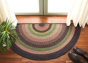 Safavieh Braided Hand Woven Indoor/Outdoor Rug - Durable, Stylish Grey And Rust Design For High-traffic Areas Brown ,Green Polypropylene Pile Brd314t-6ov