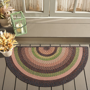 Safavieh Braided Hand Woven Indoor/Outdoor Rug - Durable, Stylish Grey And Rust Design For High-traffic Areas Brown ,Green Polypropylene Pile Brd314t-6ov