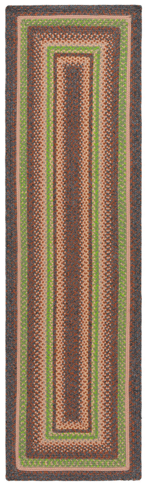 Safavieh Braided Hand Woven Indoor/Outdoor Rug - Durable, Stylish Grey And Rust Design For High-traffic Areas Brown ,Green Polypropylene Pile Brd314t-6ov