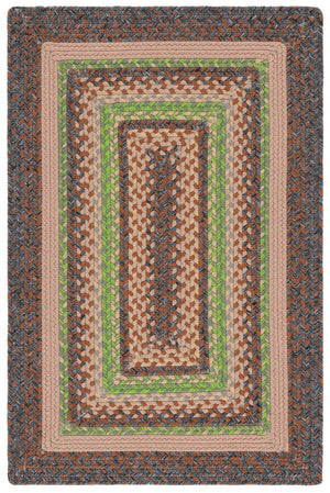 Safavieh Braided Hand Woven Indoor/Outdoor Rug - Durable, Stylish Grey And Rust Design For High-traffic Areas Brown ,Green Polypropylene Pile Brd314t-6ov