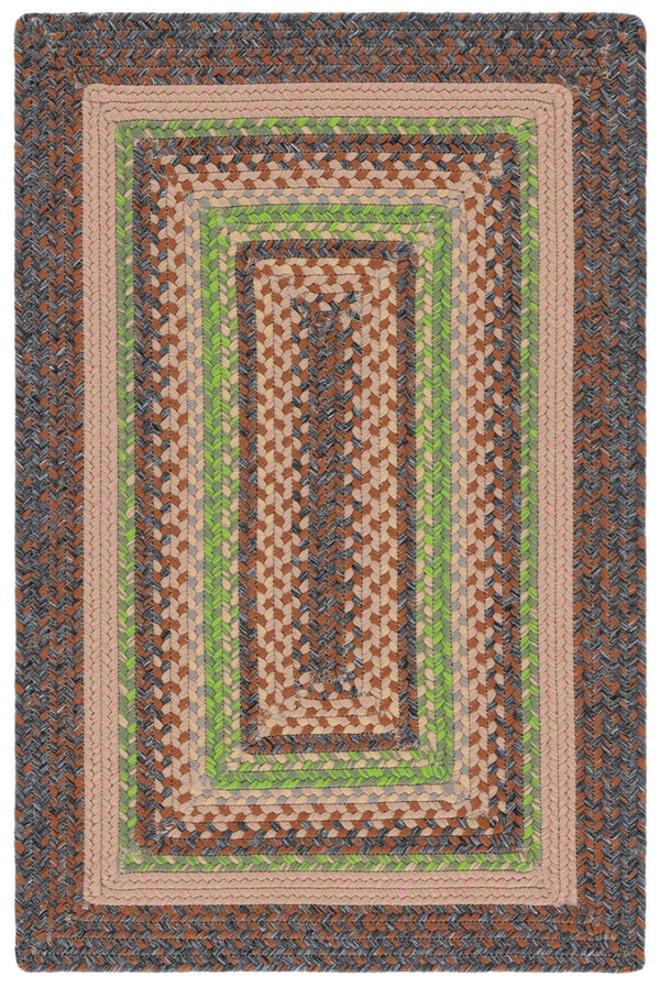 Safavieh Braided Hand Woven Indoor/Outdoor Rug - Durable, Stylish Grey And Rust Design For High-traffic Areas Brown ,Green Polypropylene Pile Brd314t-6ov