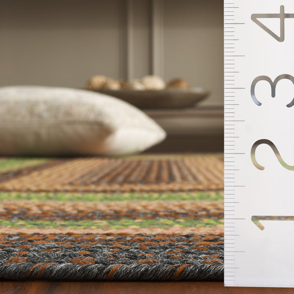 Safavieh Braided Hand Woven Indoor/Outdoor Rug - Durable, Stylish Grey And Rust Design For High-traffic Areas Brown ,Green Polypropylene Pile Brd314t-6ov
