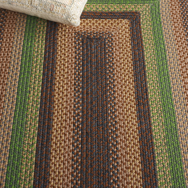 Safavieh Braided Hand Woven Indoor/Outdoor Rug - Durable, Stylish Grey And Rust Design For High-traffic Areas Brown ,Green Polypropylene Pile Brd314t-6ov