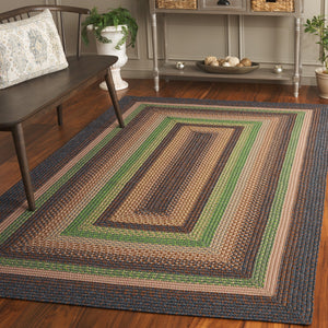 Safavieh Braided Hand Woven Indoor/Outdoor Rug - Durable, Stylish Grey And Rust Design For High-traffic Areas Brown ,Green Polypropylene Pile Brd314t-6ov